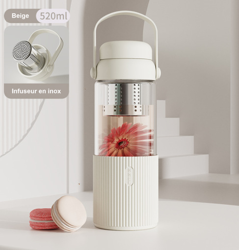 Gourde En Verre Et Silicone