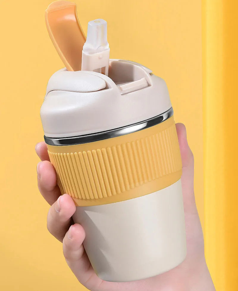 Gourde isotherme paille, design épuré