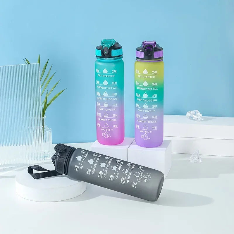 Gourde 1l Avec Paille, design Kawaii