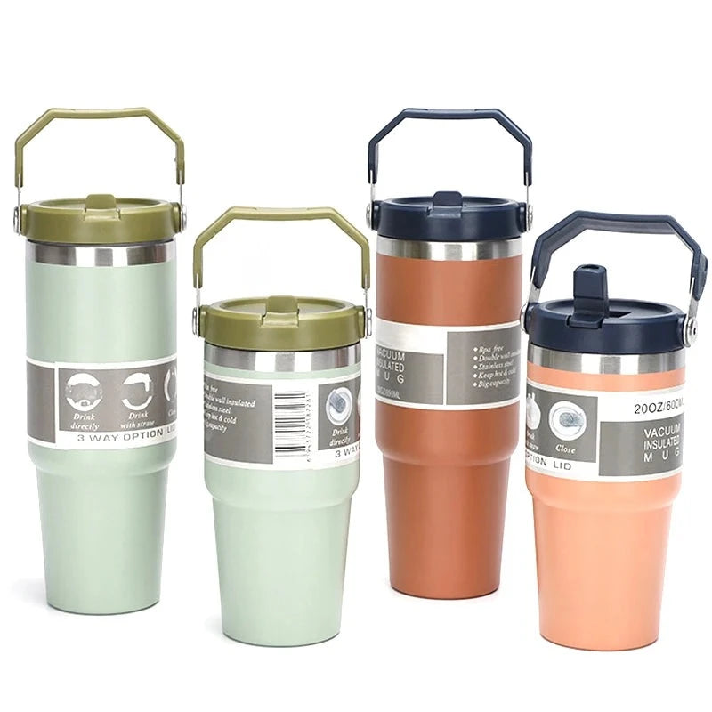 Gourde Thermos Paille isotherme portable