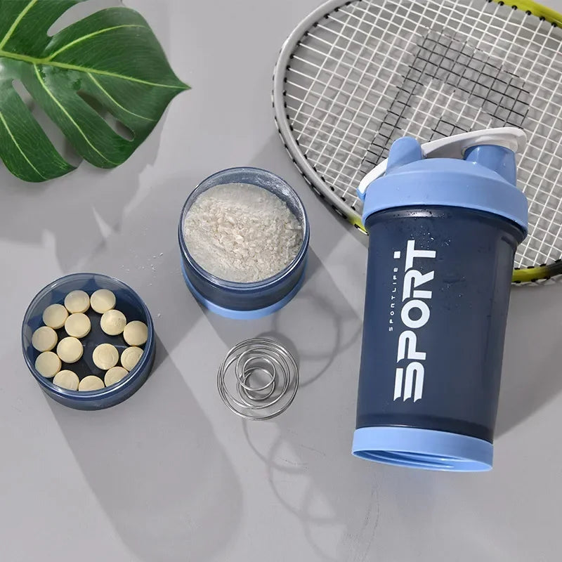 Gourde Sport Musculation, mélangeur métallique inclus